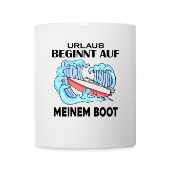 Urlaub Boot Spruch - Tasse - Weiß - Vorne