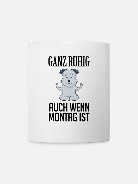 Montag Spruch Yoga Hund - Tasse - Weiß