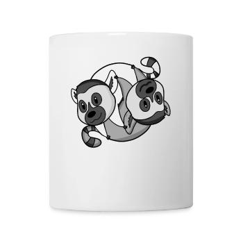Yin Yang Zeichen Lemur Lemuren - Tasse - Weiß - Vorne