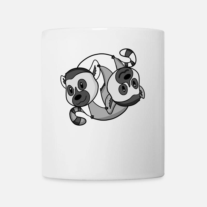Yin Yang Zeichen Lemur Lemuren - Tasse - Weiß