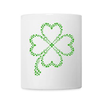 Trèfle vert fait de cœurs - Mug blanc - blanc - Devant