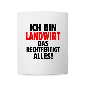 Landwirt Bauer Jungbauer Statement T-Shirt - Tasse - Weiß - Vorne