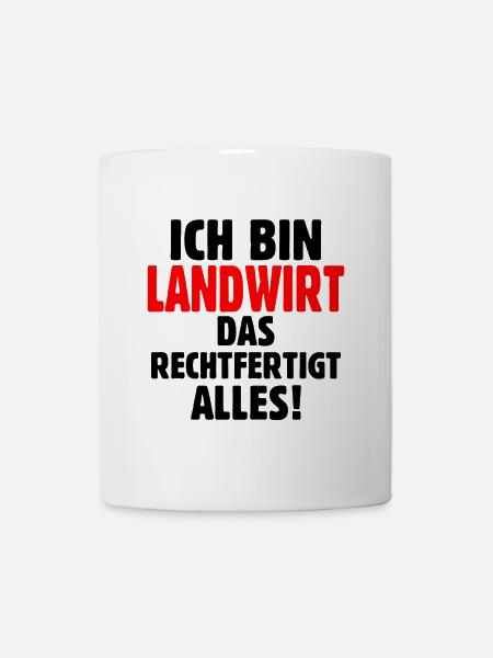 Landwirt Bauer Jungbauer Statement T-Shirt - Tasse - Weiß