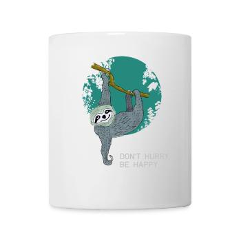 paresseux ne se pressent pas être heureux se détendre dormir - Mug blanc - blanc - Devant