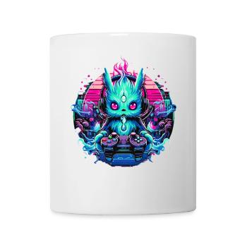 Synthwave Zocker Gaming Alien - Tasse - Weiß - Vorne