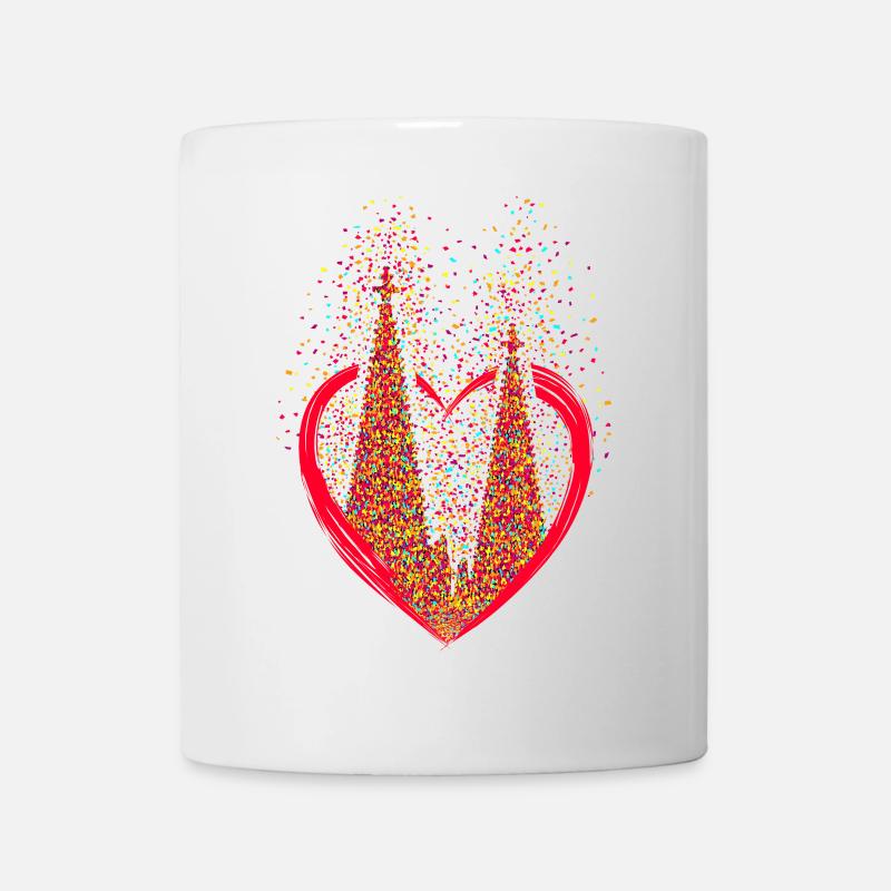 Kölner Dom Konfetti Im Herzen Karneval Herz Köln - Tasse - Weiß