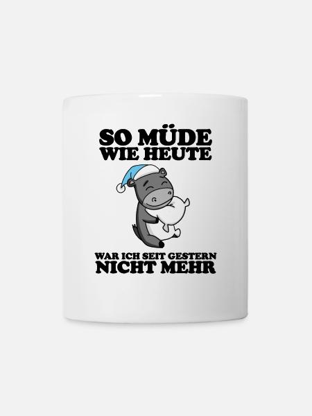 Müde Spruch lustig Schlafen Ausschlafen - Esel - Tasse - Weiß