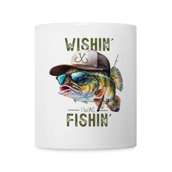 Ich wünschte ich wäre beim Angeln/Angler/Fishing - Tasse - Weiß - Vorne