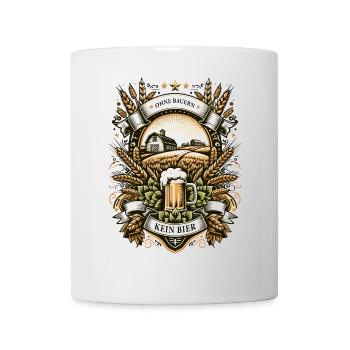 Bauernhof-Bierfreude Hopfen und Malz Landwirt - Tasse - Weiß - Vorne