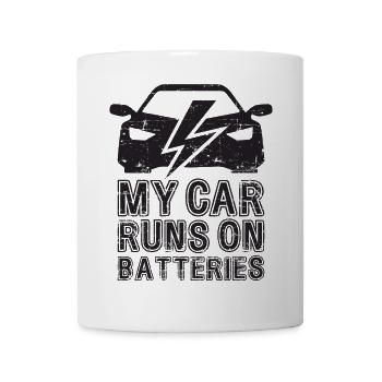 My Car Runs On Batteries eCar Electric Car - Mug - white - Front