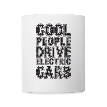 Cool People Drive Electric Cars Electric Car - Mug - white - Front