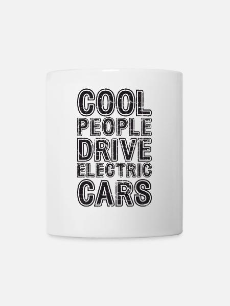 Cool People Drive Electric Cars Elektro Auto - Mugg - vit