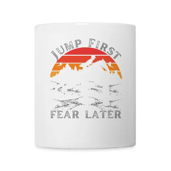 Jump First Fear Later - Horse Lovers Gift Idea - Mug - white - Front