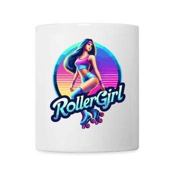 Lebendige Retro-Roller-Mädchen-Illustration - Tasse - Weiß - Vorne