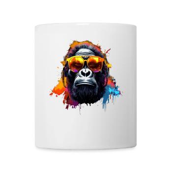 DJ Affe Kopfhörer Sonnenbrille Musik Party Affen - Tasse - Weiß - Vorne