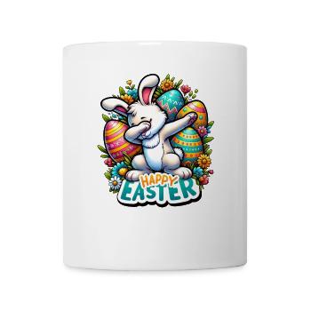 Joyeuses Pâques - Lapin de Pâques mignon avec pose de dab - Mug blanc - blanc - Devant