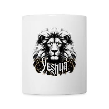 Prächtiger Löwenkopf mit Name Yeshua - Tasse - Weiß - Vorne