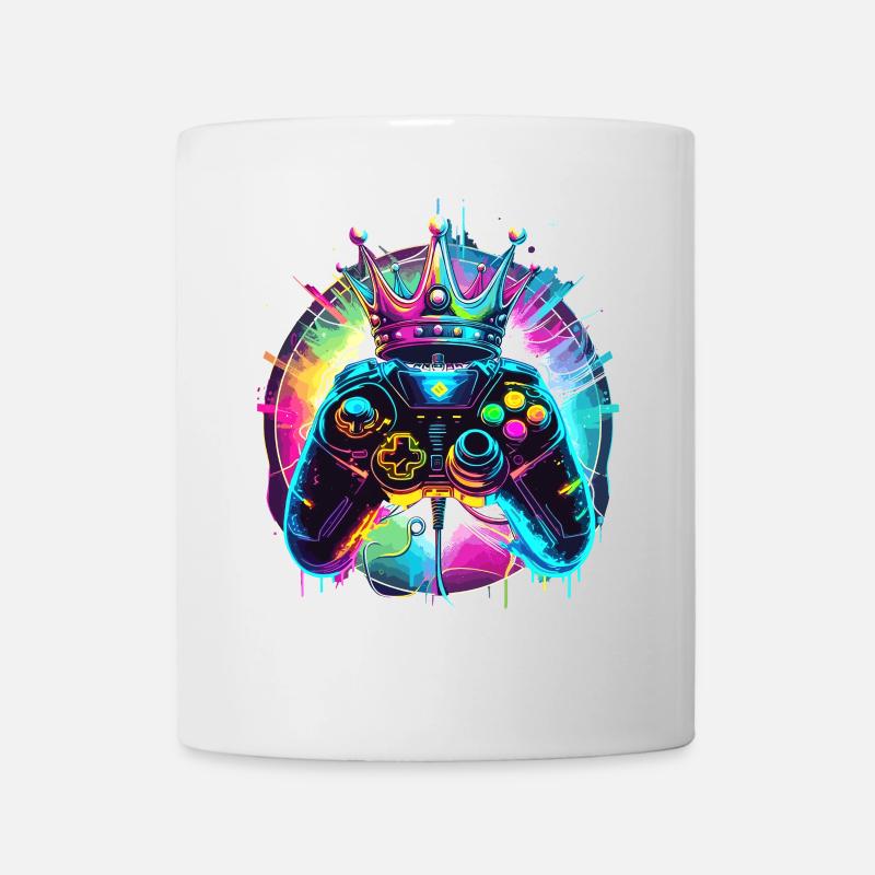 Manette de jeu avec couronne - Mug blanc - blanc