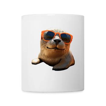 Seal with sunglasses Seal Walrus Cute seals - Mug - white - Front