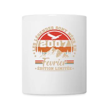 Février 2007 Vintage Anniversaire 2007 Cadeau - Mug blanc - blanc - Devant