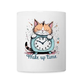 il est temps de se réveiller, humour de chat ! - Mug blanc - blanc - Devant
