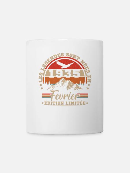 Cadeau D'anniversaire Nées En Février 1935 - Mug blanc - blanc