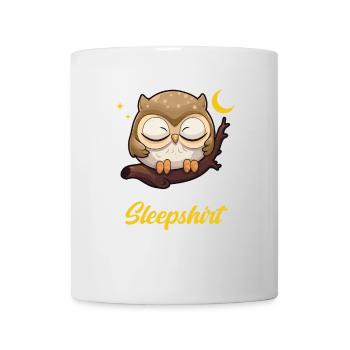 Sleeping Owl – Mon motif de chemise de nuit préféré - Mug blanc - blanc - Devant
