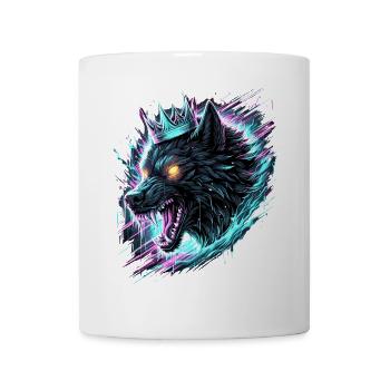 Königlicher Wolf Synthwave - Tasse - Weiß - Vorne