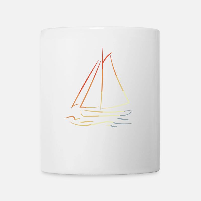 Vintage Segelboot - Tasse - Weiß