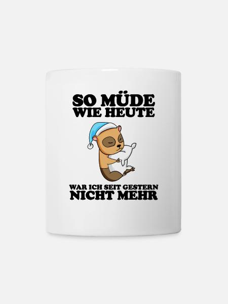 Ausschlafen Müde Spruch lustig Schlafen - Tasse - Weiß