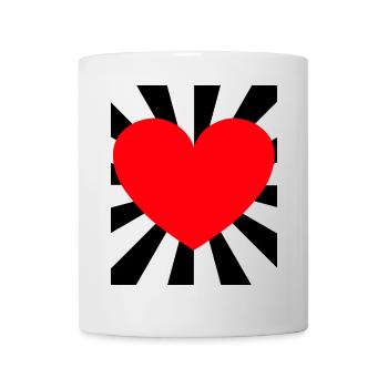 Herz Herzen Liebe Romantik romantisch Partner - Tasse - Weiß - Vorne