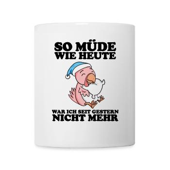 Ausschlafen Müde Spruch lustig Schlafen - Huhn - Tasse - Weiß - Vorne