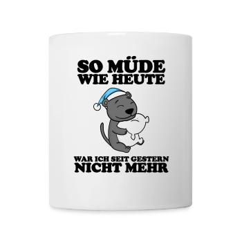 Ausschlafen Müde Spruch lustig Schlafen - Leopard - Tasse - Weiß - Vorne