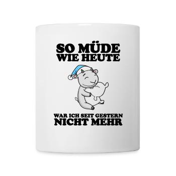 Ausschlafen Müde Spruch lustig Schlafen - Ziege - Tasse - Weiß - Vorne