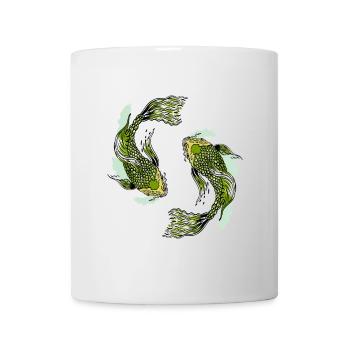 Asien asiatisch Fische Japan China Teich Fische - Tasse - Weiß - Vorne