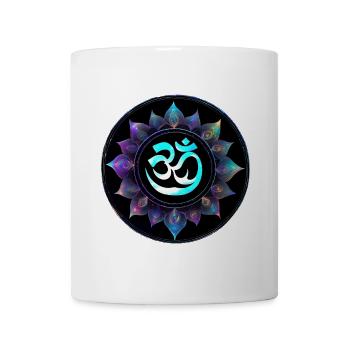 Om Lotus Neon Mandala - Mug - white - Front