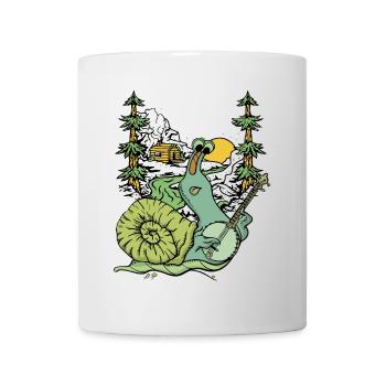 Schnecke Heimat Musik Gitarre Musikant Musik Natur - Tasse - Weiß - Vorne