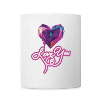 Ich liebe dich, geometrisches Herz - Tasse - Weiß - Vorne