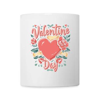Valentinstags-Blumenherz - Tasse - Weiß - Vorne
