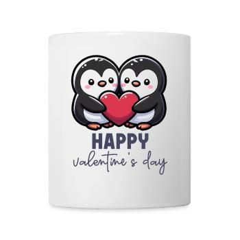 Joyeuse Saint-Valentin – Sweet Penguins Love Heart - Mug blanc - blanc - Devant