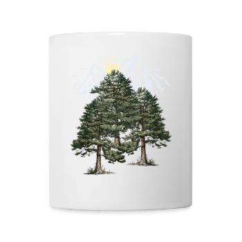 nature sauvage, montagnes, nature, forêt, pins, sapins, arbres - Mug blanc - blanc - Devant
