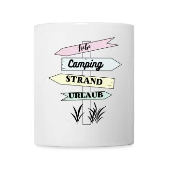 Camping Strand Urlaub Liebe - Tasse - Weiß - Vorne