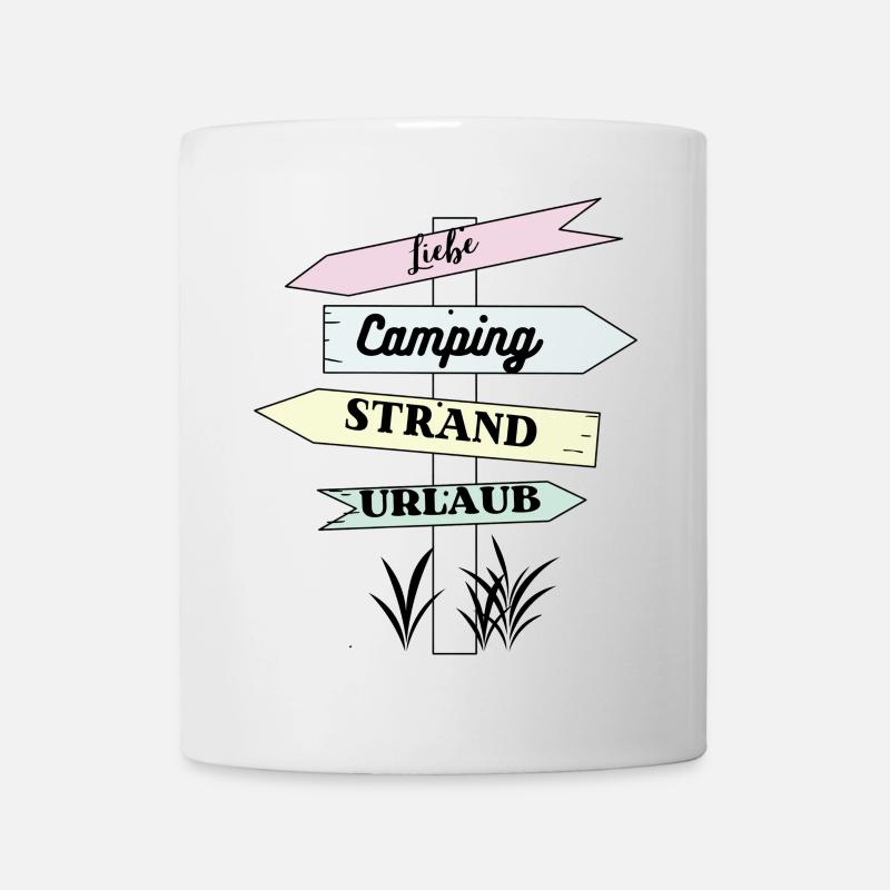 Camping Strand Urlaub Liebe - Tasse - Weiß