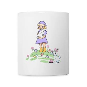 Pâques lapin enfants lapin oeufs de Pâques oeufs - Mug blanc - blanc - Devant