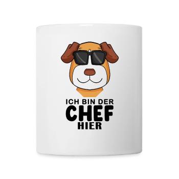 Chef Spruch Anführer Hund Jack Russell Motiv - Tasse - Weiß - Vorne