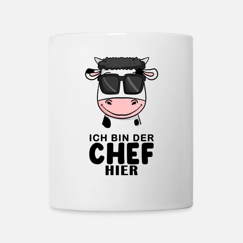 Chef Spruch Anführer Kuh Motiv - Tasse - Weiß