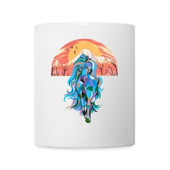 Wildnis Fantasy Wildpferd Pferde Pony Hengst bunt - Tasse - Weiß - Vorne