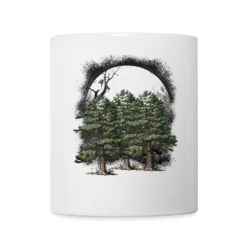 sombre, nature sauvage, nature, forêt, flore, horreur, occulte, arbre - Mug blanc - blanc - Devant