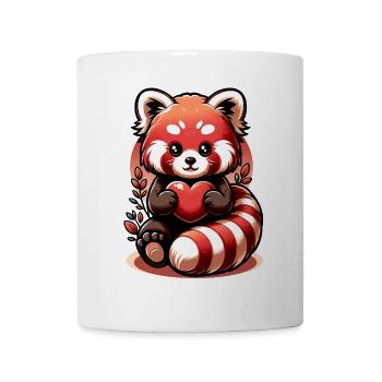 Red Panda Lovers – cute red panda with heart - Mug - white - Front