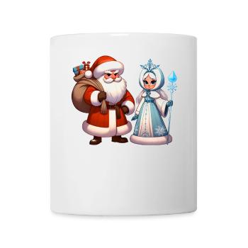 Ded Moroz Snegurotschka russischer Weihnachtsmann - Tasse - Weiß - Vorne